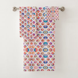 Conjunto De Toalhas Caramel Floral Colorida Personalizada Padrão