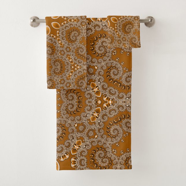 Conjunto De Toalhas Caramel Fractal Lace  (Insitu)