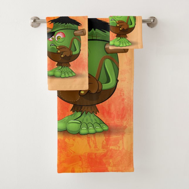 Conjunto De Toalhas Caráter Frankenstein 'Normal Pessoas Scare Me' (Insitu)