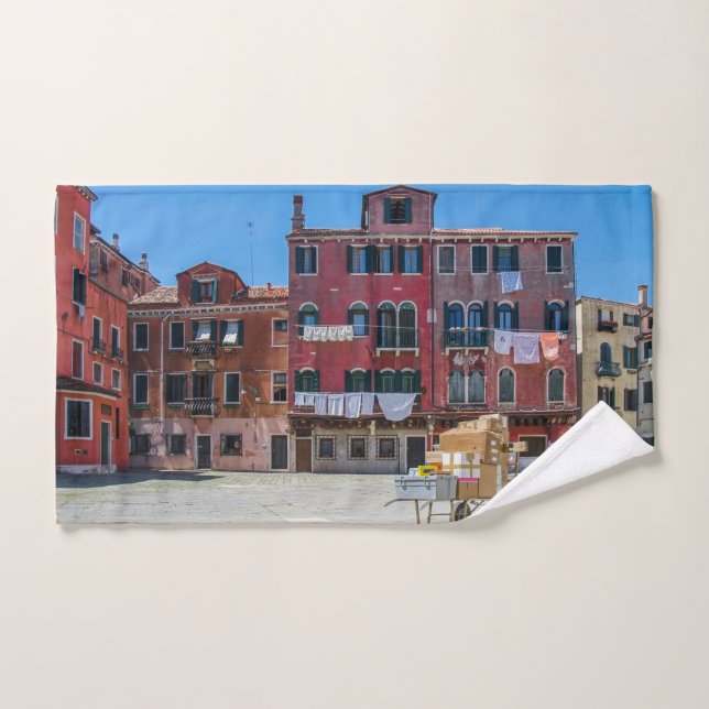 Conjunto De Toalhas Carrinho com caixas em Veneza (Toalha de mão)