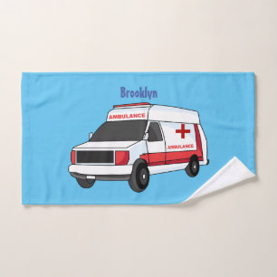 Conjunto De Toalhas Carrinho de ambulância vermelho fofo desenho anima