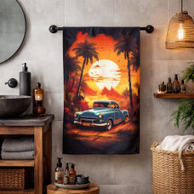 Carro Antigo ao Pôr do Sol - Presente para Amantes