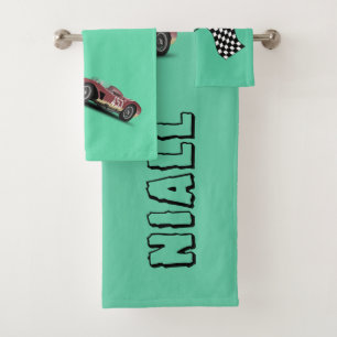 Conjunto De Toalhas Carro de corrida desportivo personalizado
