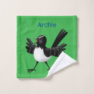 Conjunto De Toalhas Cartoon australiano Willie Wagtail personalizado