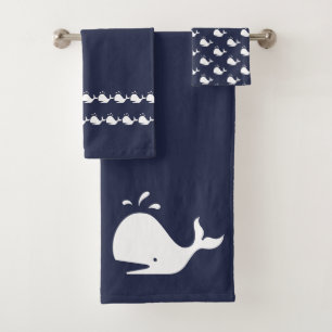 Conjunto De Toalhas Cartoon Baleia Oceano Azul