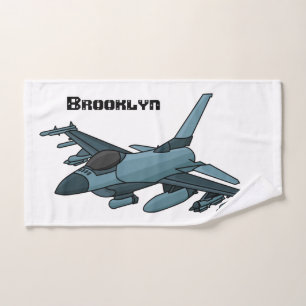 Conjunto De Toalhas Cartoon de avião de combate militar