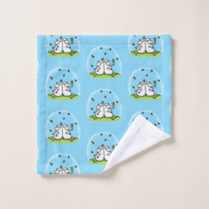 Conjunto De Toalhas Cartoon de carneiros e borboletas bonitos