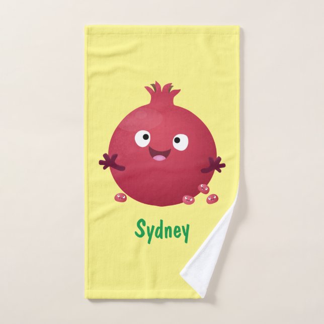 Conjunto De Toalhas Cartoon de fruta de romã giro (Toalha de mão)