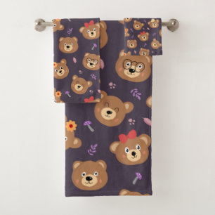 Conjunto De Toalhas Cartoon de Urso de Teddy Bonito