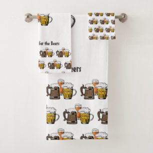 Conjunto De Toalhas Cartoon Novelty Three Beers PERSONALIZÁVEL