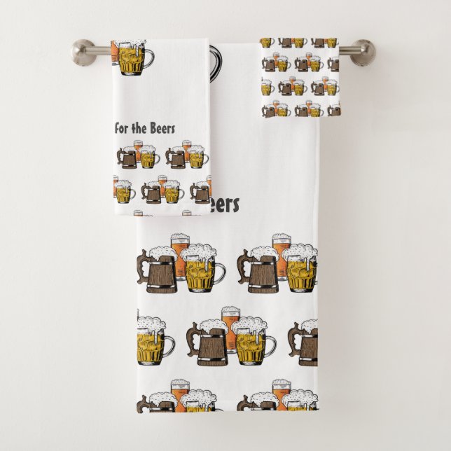 Conjunto De Toalhas Cartoon Novelty Three Beers PERSONALIZÁVEL (Insitu)
