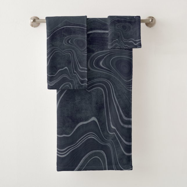 CONJUNTO DE TOALHAS CARVÃO MARBLE BATHROOM TOWET (Insitu)