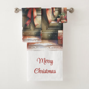 Conjunto De Toalhas Casa de Férias de Natal Vintage Elegante