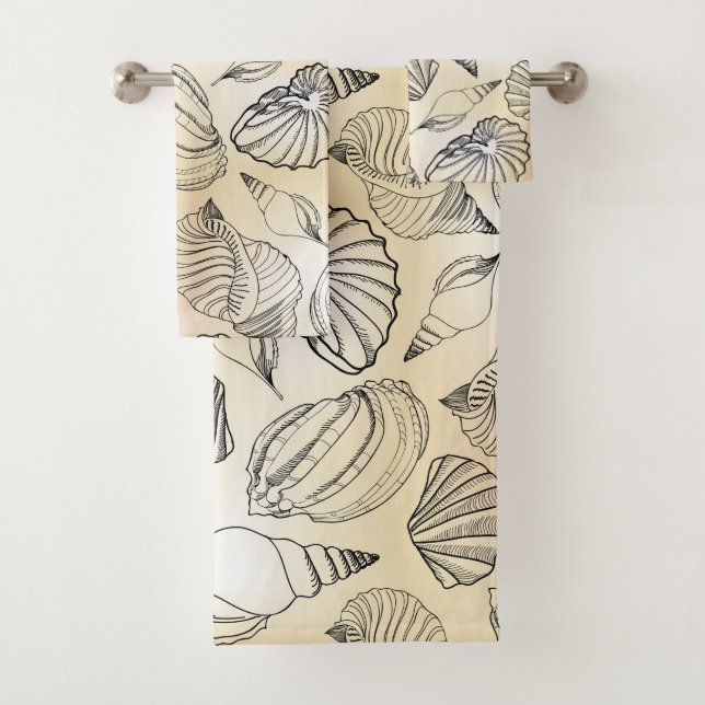 Conjunto De Toalhas Casa de Praia Conchas Náutica (Insitu)