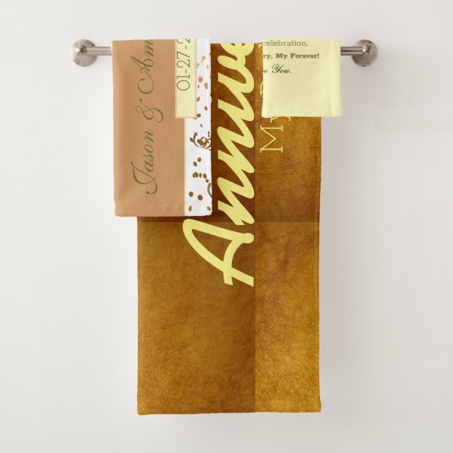 Conjunto De Toalhas Casais Personalizados 1rua Aniversário de Casament (Insitu)