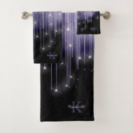 Conjunto De Toalhas Cascading Lights Monograma Violet ID789