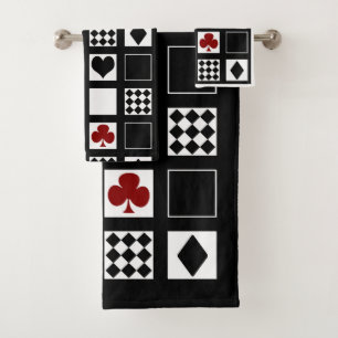 Conjunto De Toalhas Casino jogando cartas para o coração cruza clube