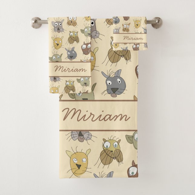 Conjunto De Toalhas Cats Doodle (Insitu)