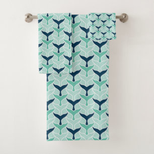 Conjunto De Toalhas cauda branca verde-azul-divertida ou cauda-sereia