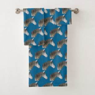 Conjunto De Toalhas Cavalo de cinza
