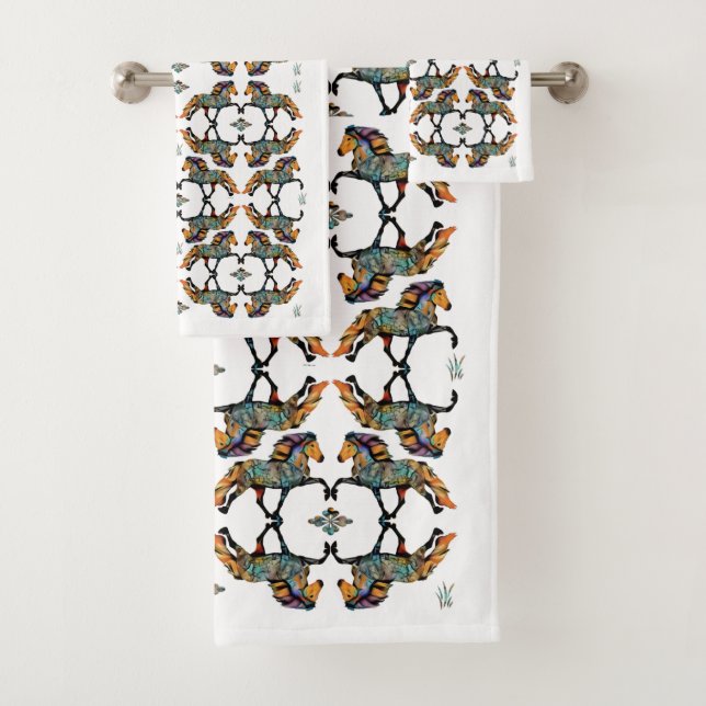 Conjunto De Toalhas Cavalo Islandês Pop Art (Insitu)