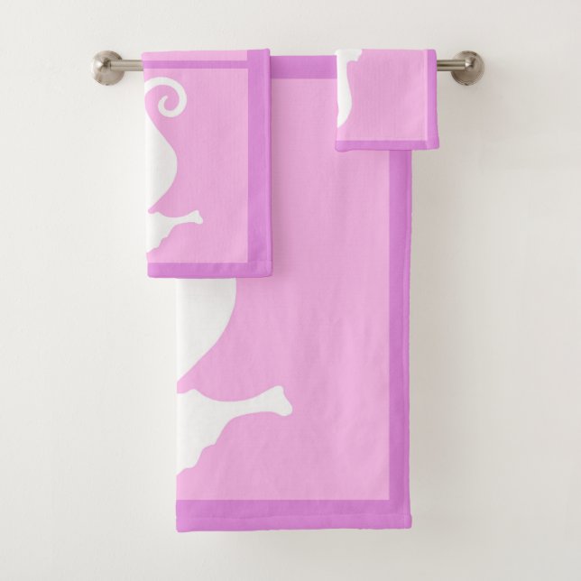 Conjunto De Toalhas Cavalo-Marinho Rosa (Insitu)