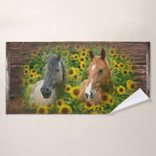 Conjunto De Toalhas Cavalos Girassóis Conselho de celeiro russo