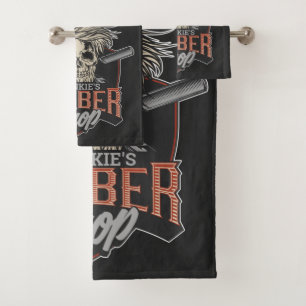 Conjunto De Toalhas Caveira e Navalhas do Hipster de Barber Personaliz
