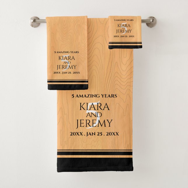 Conjunto De Toalhas Celebração do Aniversário de Casamento de Madeira  (Insitu)