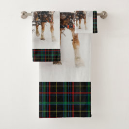 Conjunto De Toalhas Cena de Natal do Wintery Team Horse Belga