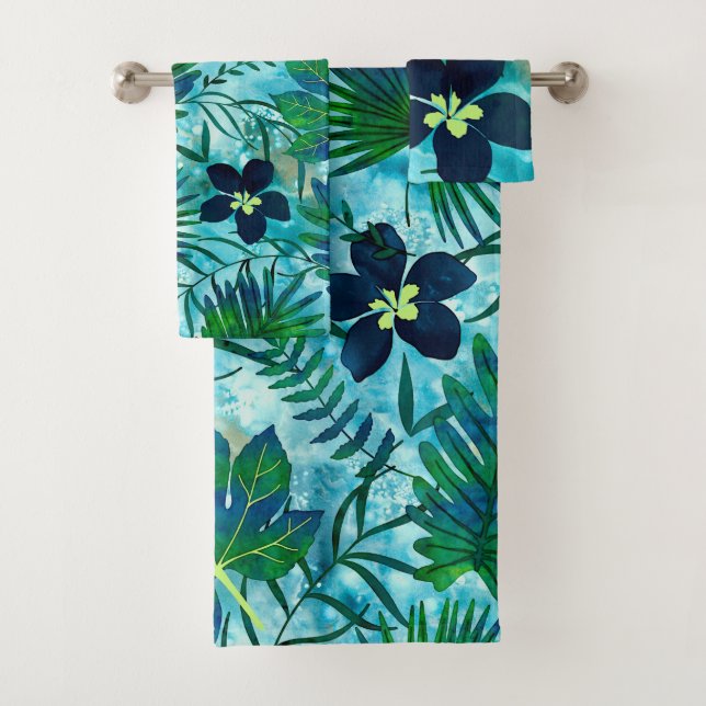 Conjunto De Toalhas Cerceta tropical havaiana do jardim de Nalani (Insitu)