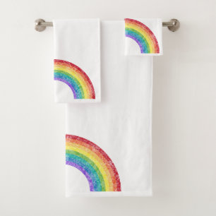 CONJUNTO DE TOALHAS CHALKBOARD RAINBOARD BRANCO BANTHROOM TOWEL SET