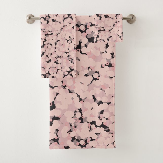 Conjunto De Toalhas charcoal pink gray abstract (Insitu)