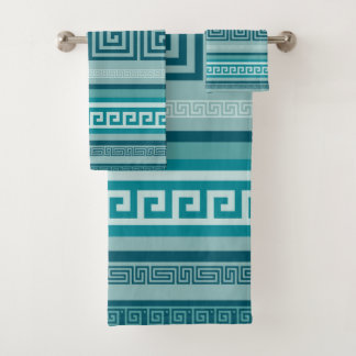Conjunto De Toalhas Chave grega - Meander - Paleta oceânica