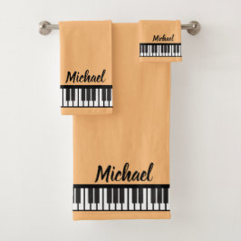 Conjunto De Toalhas Chaves de Piano do Pianista de NOME Personalizado