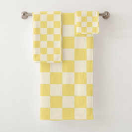 Conjunto De Toalhas Checkerboard amarelo
