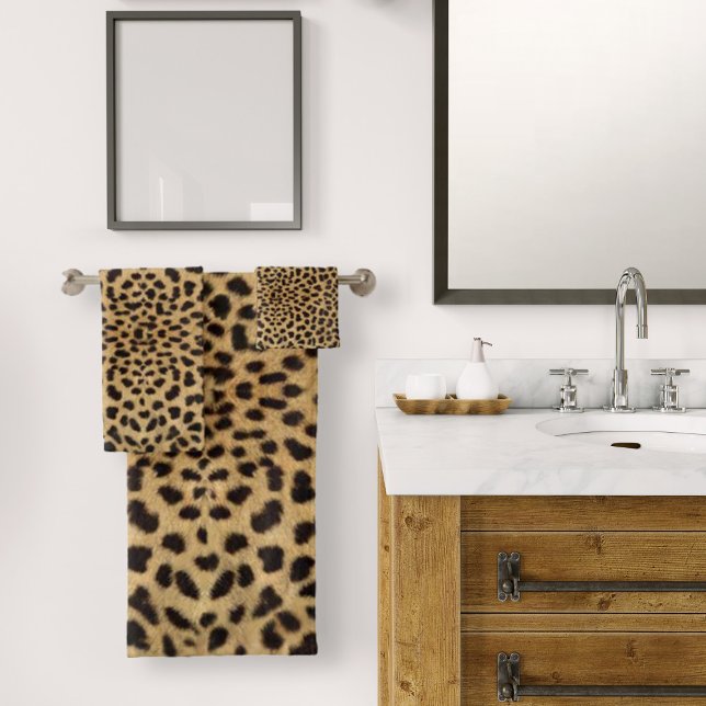 Conjunto De Toalhas Cheetah Impressão (Cheetah Print Bath Towel Set by Looly Elzayat)