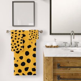 Conjunto De Toalhas Cheetah Spots Laranja Preto