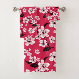 CONJUNTO DE TOALHAS CHERRY BLOSSOM - SAKURA (RED) BATH TOWEL SET