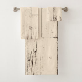 Conjunto De Toalhas Chic Despojado Creme Madeira Rustica Casa de Fazen