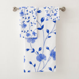 Conjunto De Toalhas Chic Sky Blue Daisy Floral
