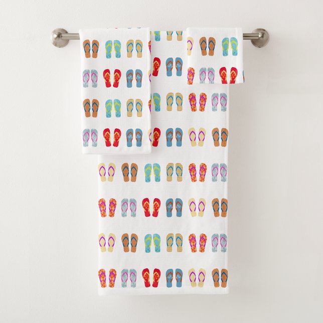 Conjunto De Toalhas Chinelos de padrões de sandálias de tema da praia  (Criador carregado)