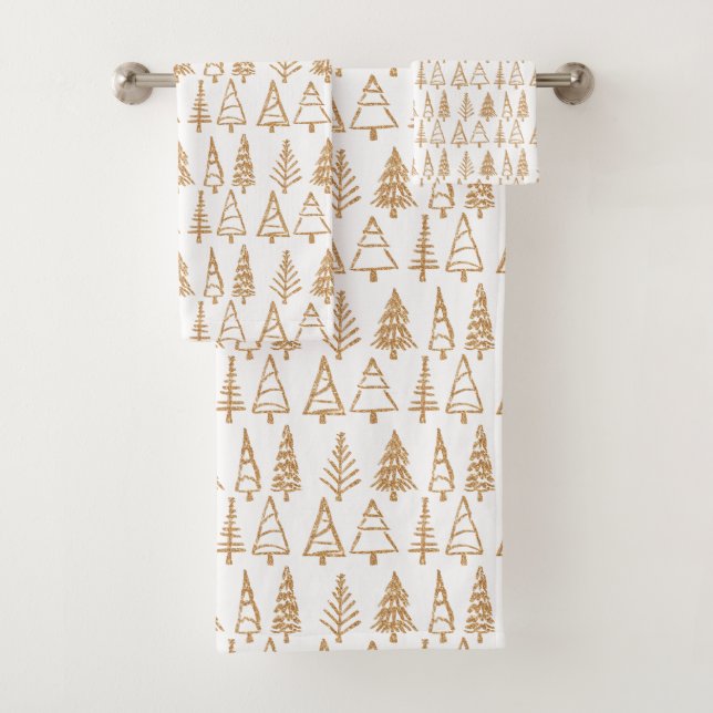 Conjunto De Toalhas Chique Dourado do teste padrão do feriado da (Insitu)