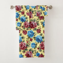Conjunto De Toalhas Chique Elegante Estilo Floral Vintage 