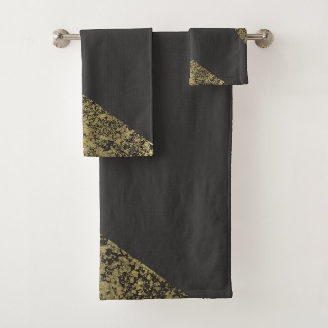 Conjunto De Toalhas Chique Moderno Dourado e Cinza (Insitu)