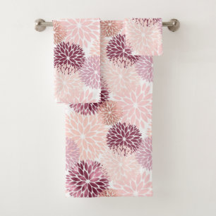 Conjunto De Toalhas Chique Rosa Floral Stylish Chá de Noiva