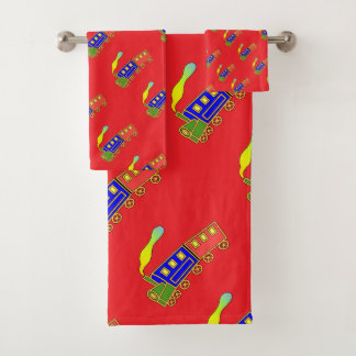 Conjunto De Toalhas Choo Choo Train Kids Red