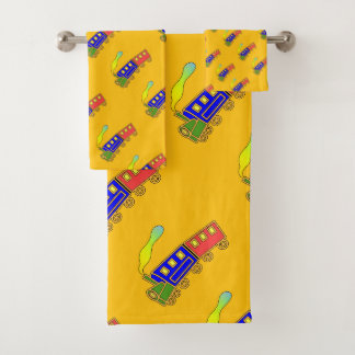 Conjunto De Toalhas Choo Choo Train Kids Yellow
