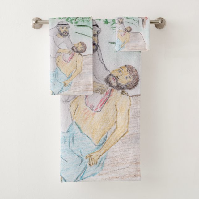 Conjunto De Toalhas Christian Trabalho de arte O bom samaritano (Insitu)