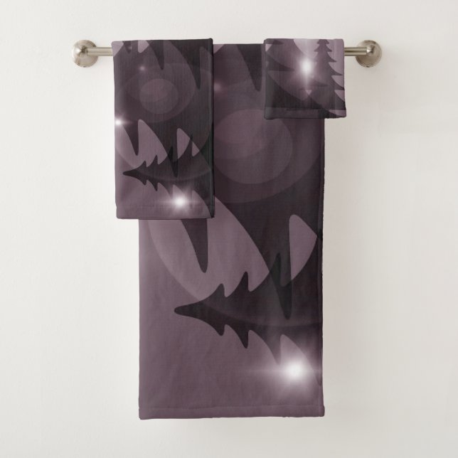 Conjunto De Toalhas Christmas Party Pink Trees Holiday Winter Elegant (Insitu)